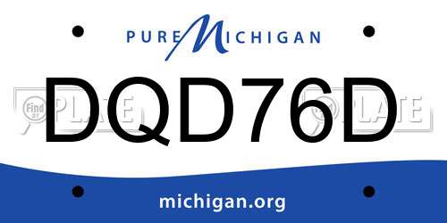 DQD76D Michigan License Plate