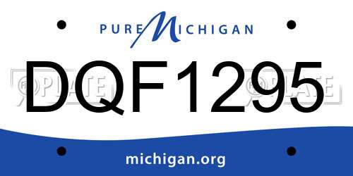DQF1295 Michigan License Plate