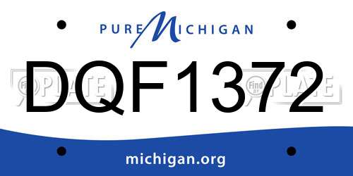 DQF1372 Michigan License Plate
