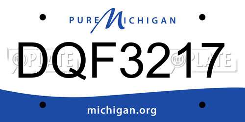 DQF3217 Michigan License Plate