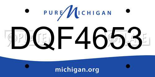 DQF4653 Michigan License Plate