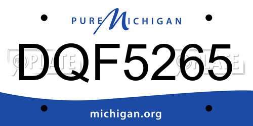 DQF5265 Michigan License Plate