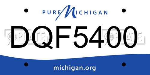 DQF5400 Michigan License Plate