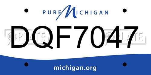 DQF7047 Michigan License Plate