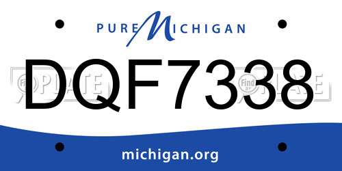 DQF7338 Michigan License Plate