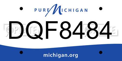 DQF8484 Michigan License Plate