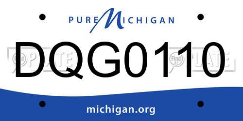 DQG0110 Michigan License Plate