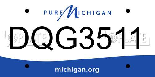 DQG3511 Michigan License Plate