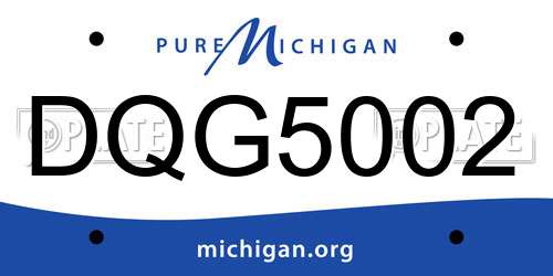DQG5002 Michigan License Plate