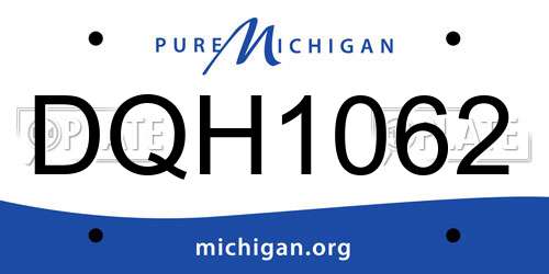 DQH1062 Michigan License Plate