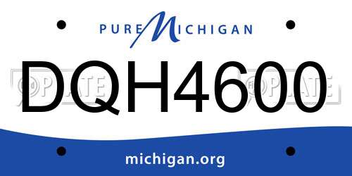 DQH4600 Michigan License Plate