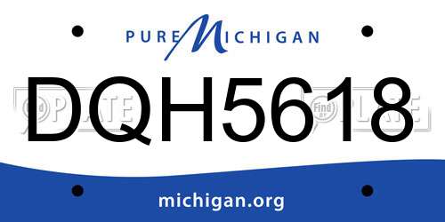 DQH5618 Michigan License Plate