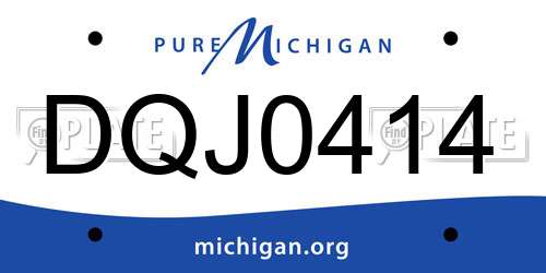 DQJ0414 Michigan License Plate
