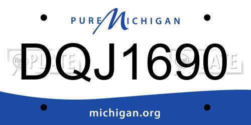 DQJ1690 Michigan License Plate