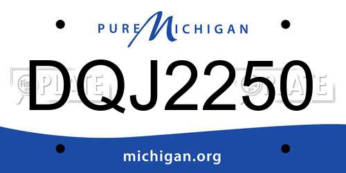 DQJ2250 Michigan License Plate