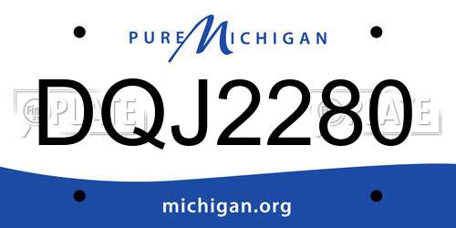 DQJ2280 Michigan License Plate