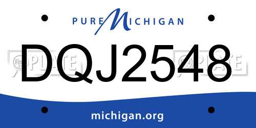 DQJ2548 Michigan License Plate