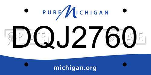 DQJ2760 Michigan License Plate