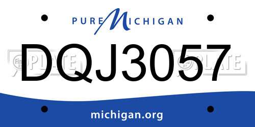 DQJ3057 Michigan License Plate