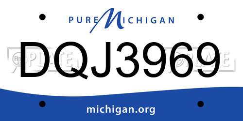 DQJ3969 Michigan License Plate