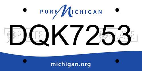 DQK7253 Michigan License Plate