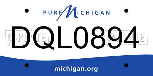 DQL0894 Michigan License Plate