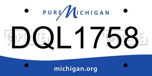 DQL1758 Michigan License Plate