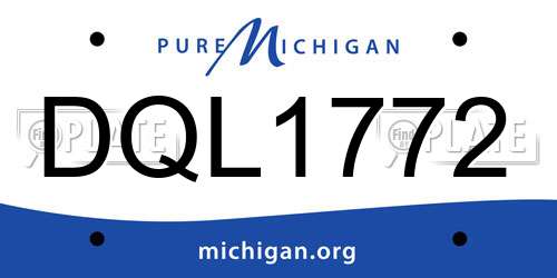 DQL1772 Michigan License Plate