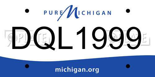 DQL1999 Michigan License Plate