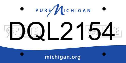 DQL2154 Michigan License Plate