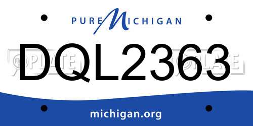 DQL2363 Michigan License Plate