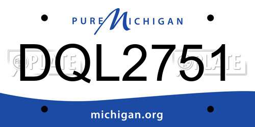 DQL2751 Michigan License Plate