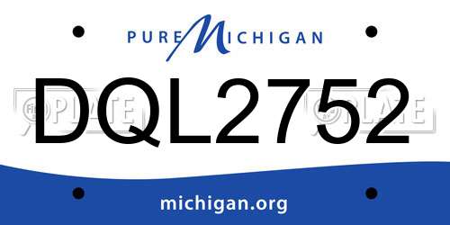 DQL2752 Michigan License Plate