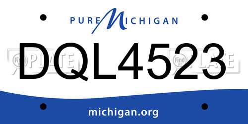 DQL4523 Michigan License Plate