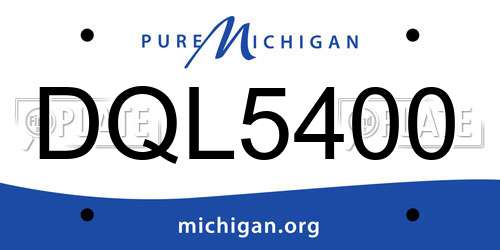 DQL5400 Michigan License Plate
