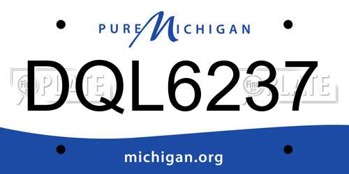 DQL6237 Michigan License Plate