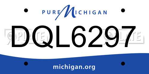 DQL6297 Michigan License Plate