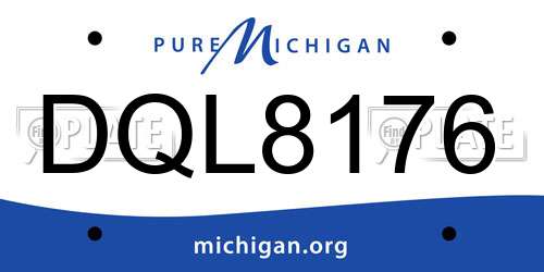 DQL8176 Michigan License Plate