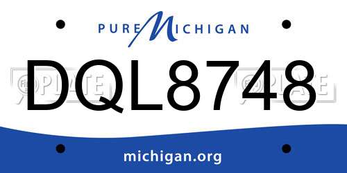 DQL8748 Michigan License Plate