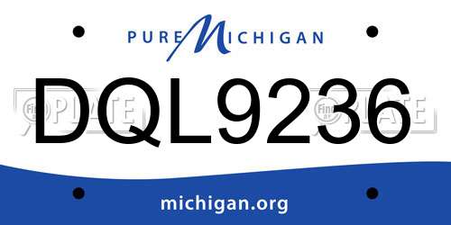 DQL9236 Michigan License Plate
