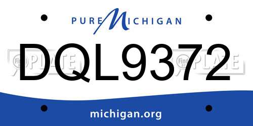 DQL9372 Michigan License Plate