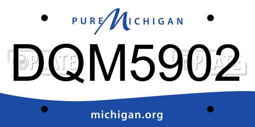 DQM5902 Michigan License Plate