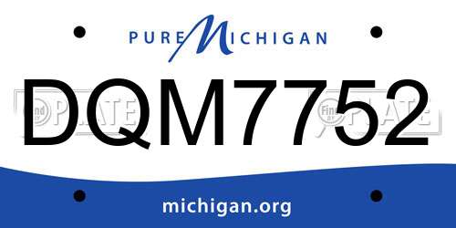 DQM7752 Michigan License Plate