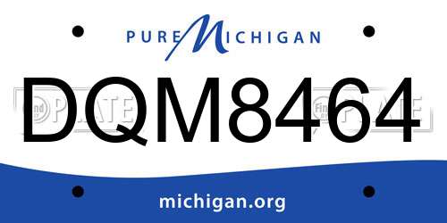 DQM8464 Michigan License Plate