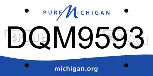 DQM9593 Michigan License Plate