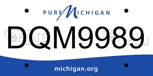 DQM9989 Michigan License Plate