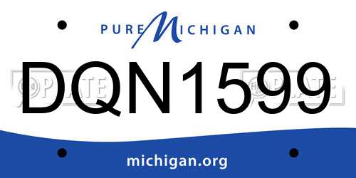 DQN1599 Michigan License Plate