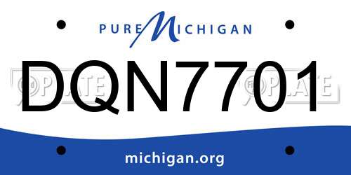 DQN7701 Michigan License Plate