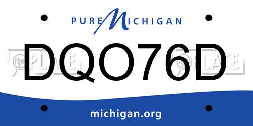 DQO76D Michigan License Plate
