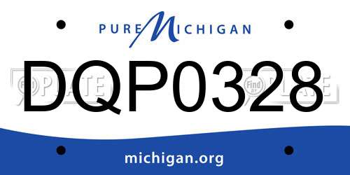 DQP0328 Michigan License Plate